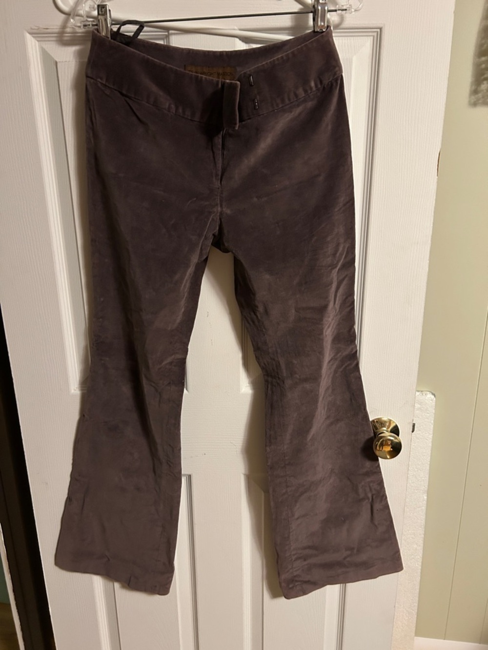 New Fenn Wright Manson Suede-Look Flared Pants in Deep Brown
